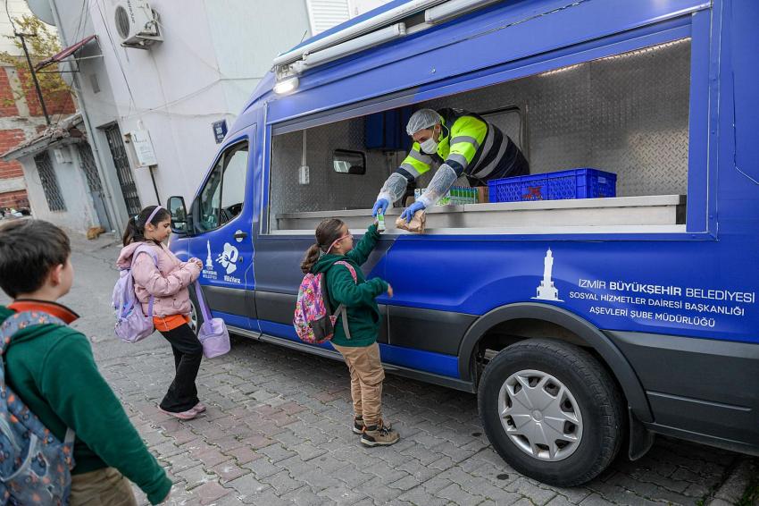 İZMİR BÜYÜKŞEHİR'DEN ÖĞRENCİLERE BESLENME PAKETİ